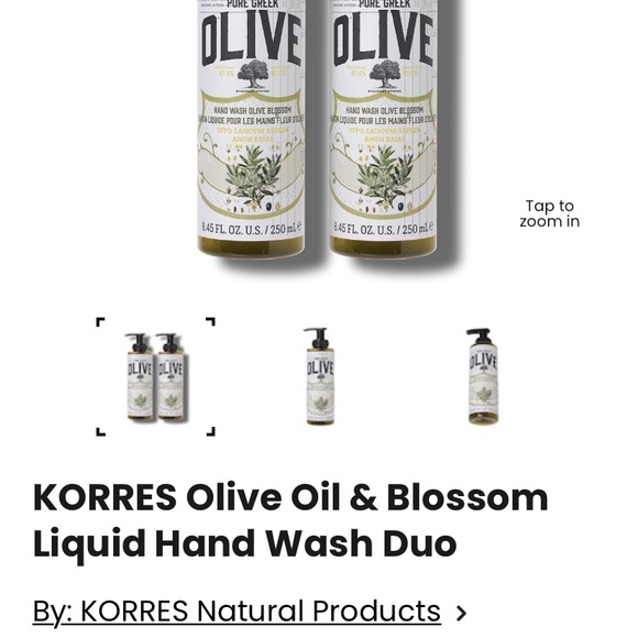 KORRES Pure Greek Olive Oil Blossom Shower Gel and Body lotion (250 mL, 125 mL) - Picture 4 of 7